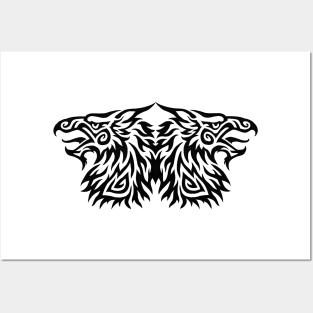 Double Headed Tribal Gryphon Posters and Art